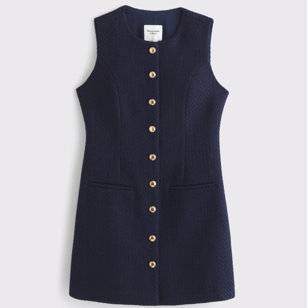 Abercrombie & Fitch Mara Tweed Mini Dress (Dark Indigo)
